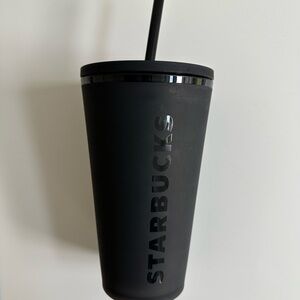Starbucks Matte Black Tumbler with Straw - 16 oz